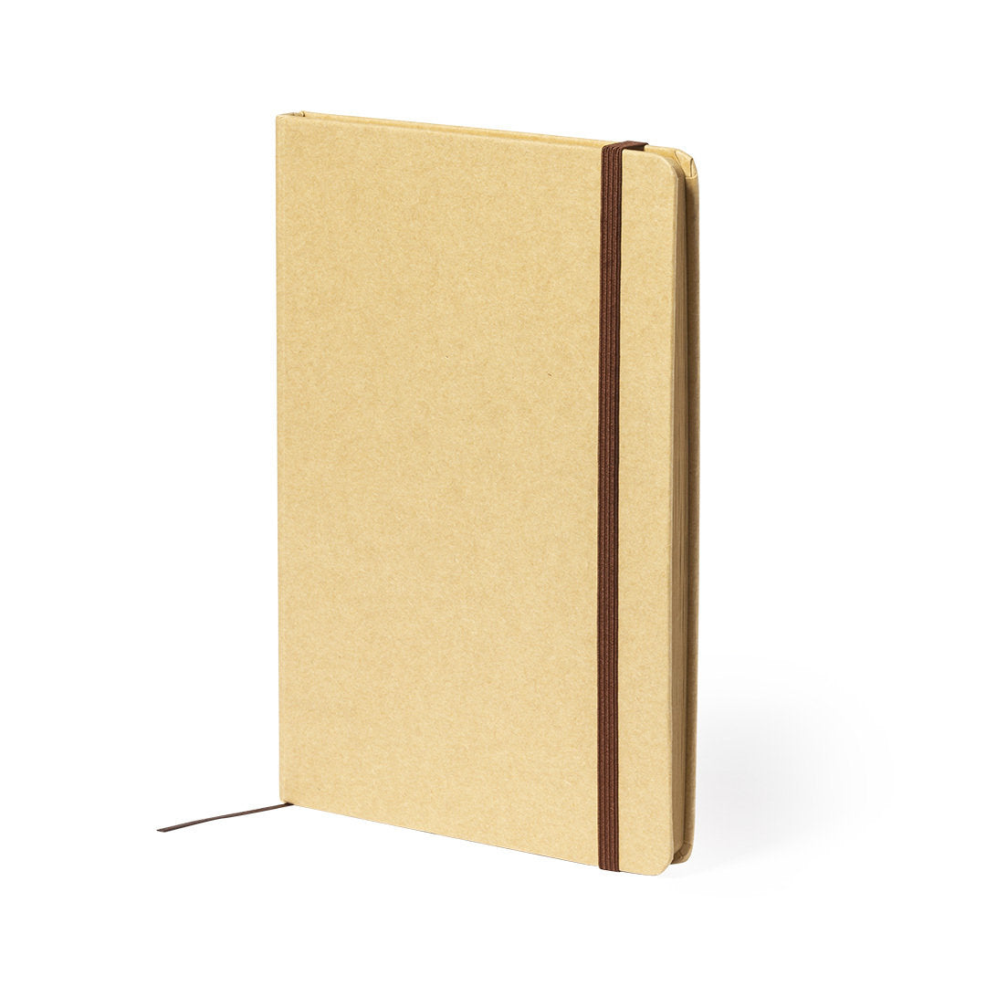 Quaderno A5 con copertina rigida in cartone riciclato ed elastico