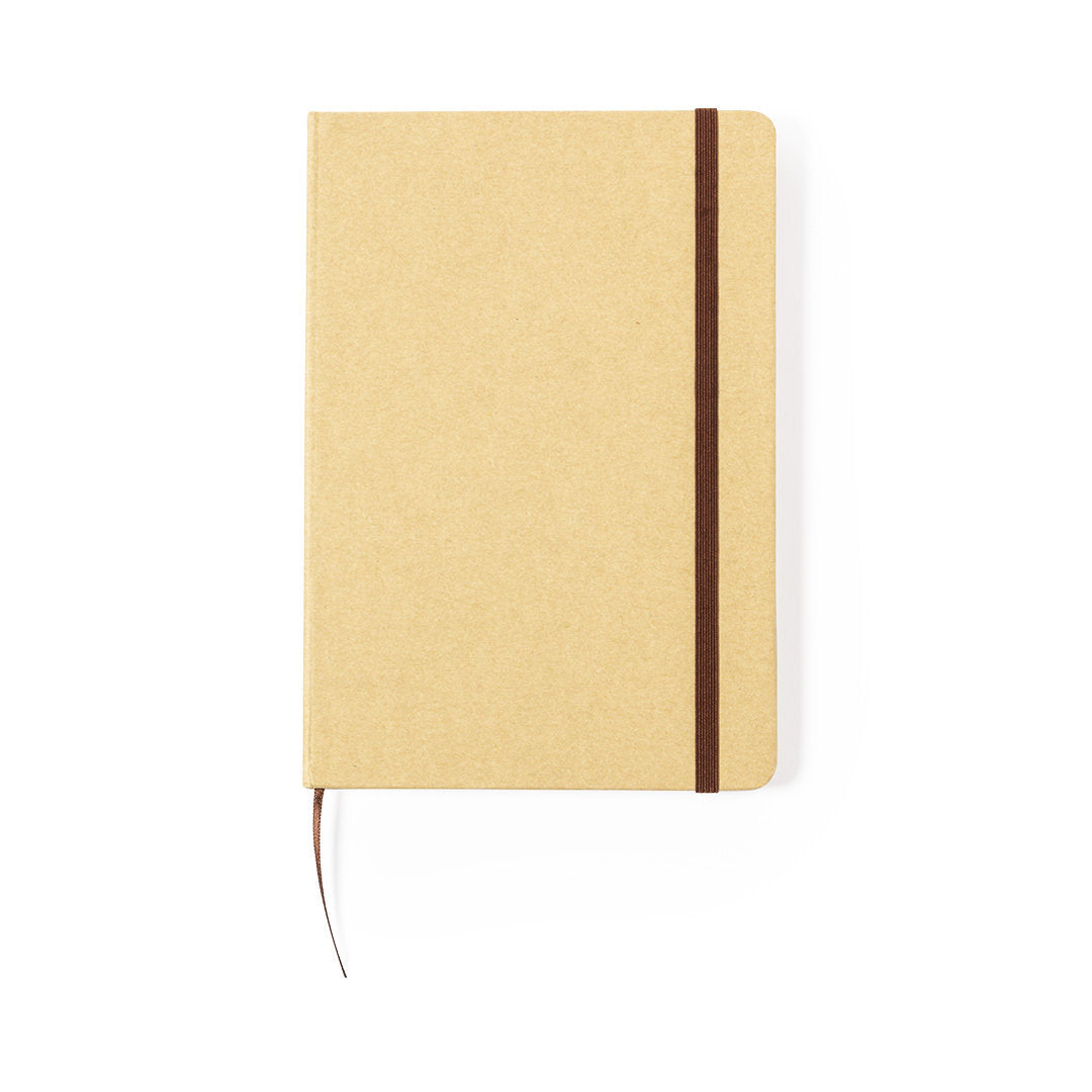 Quaderno A5 con copertina rigida in cartone riciclato ed elastico