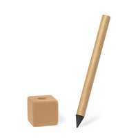 Matita eterna in cartone marrone con supporto da personalizzare