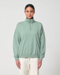 Felpa unisex squadrata con mezza zip - Miller Dry