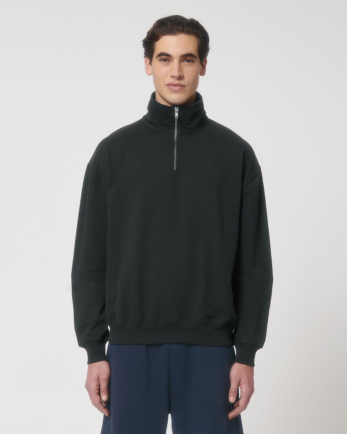 Felpa unisex squadrata con mezza zip - Miller Dry