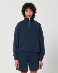 Felpa unisex squadrata con mezza zip - Miller Dry