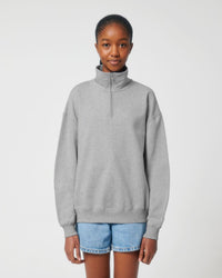 Felpa unisex squadrata con mezza zip - Miller Dry