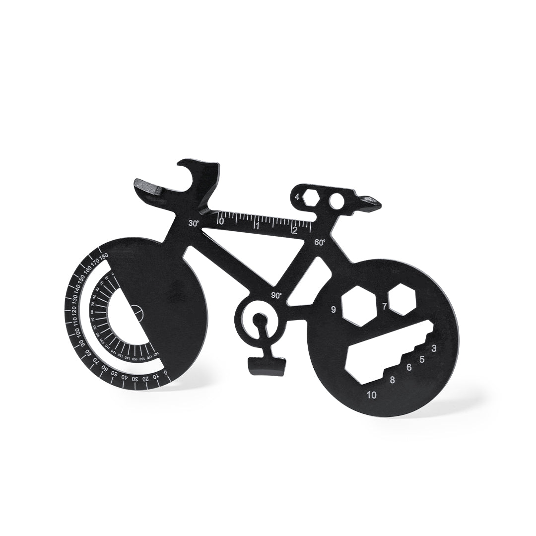 Multiutensile a forma di bicicletta nero da personalizzare