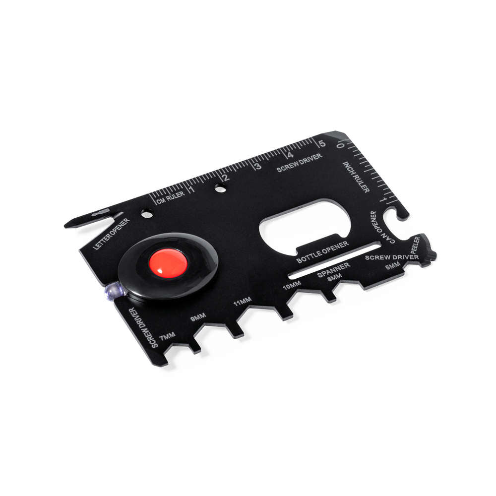Multiutensile nero con torcia da personalizzare