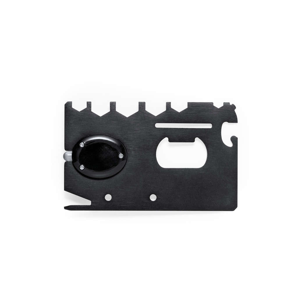 Multiutensile nero con torcia da personalizzare