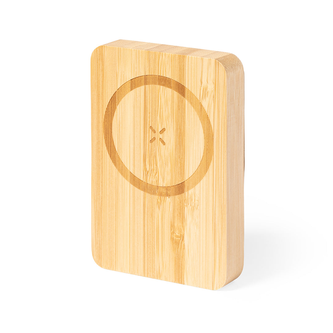 Power bank in bambù con supporto in sughero