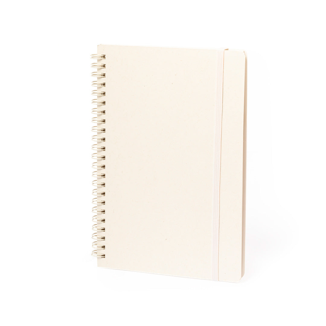 Quaderno a doppio anello con copertina di cartone del latte riciclato