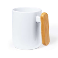 Tazza in ceramica con manico in bambù da personalizzare