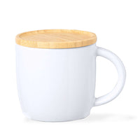 Tazza in ceramica bianca con tappo da personalizzare 