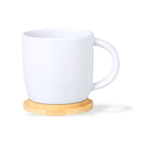 Tazza in ceramica bianca con tappo da personalizzare 