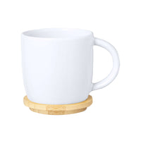 Tazza in ceramica bianca con tappo da personalizzare 