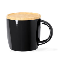 Tazza in ceramica nera con tappo da personalizzare 