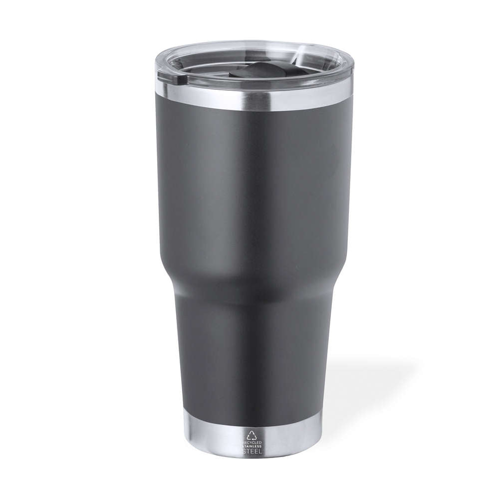 Tazza termica grigio con coperchio da personalizzare 