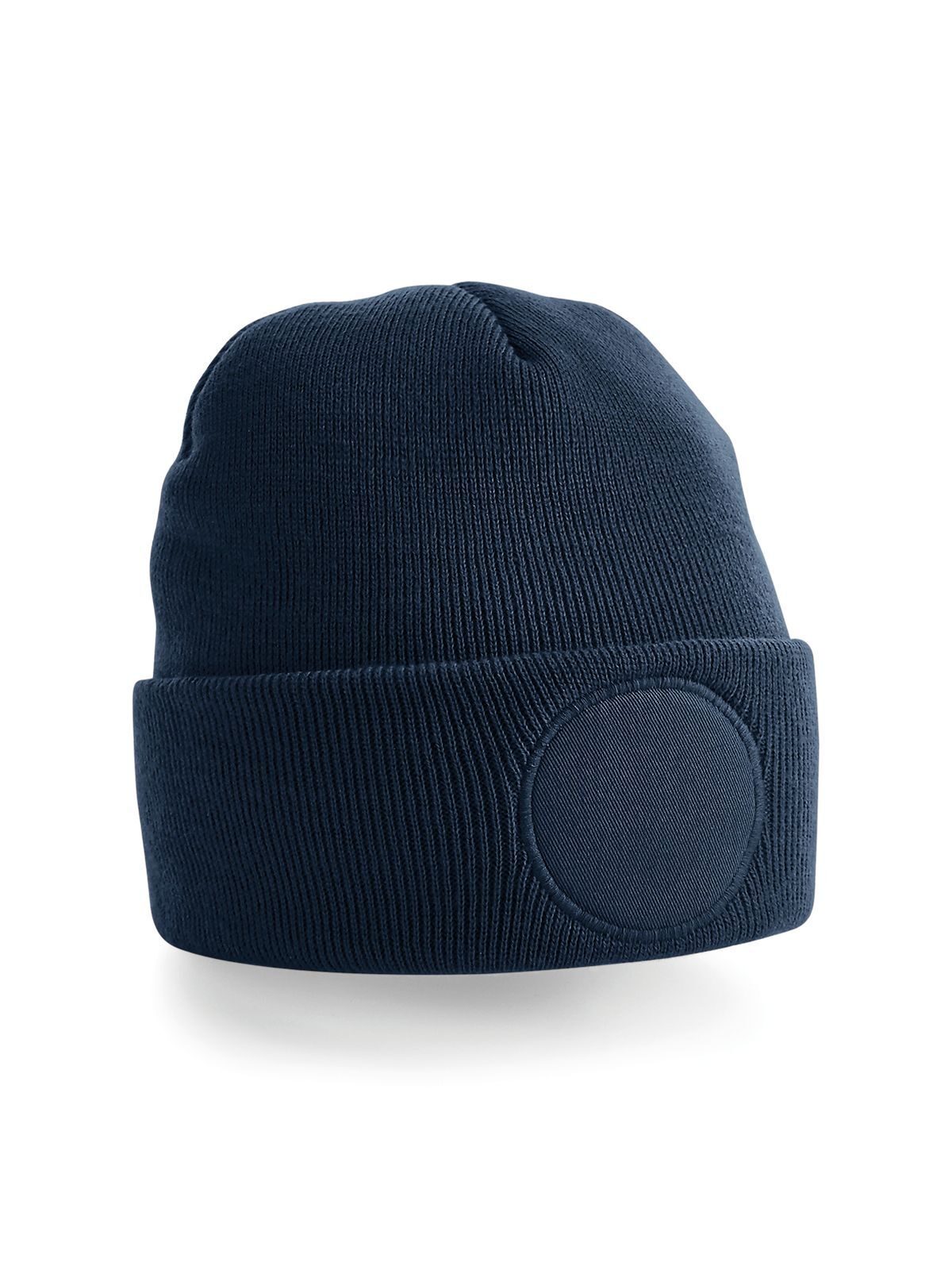 Berretto con maglia a doppio strato e patch tondo