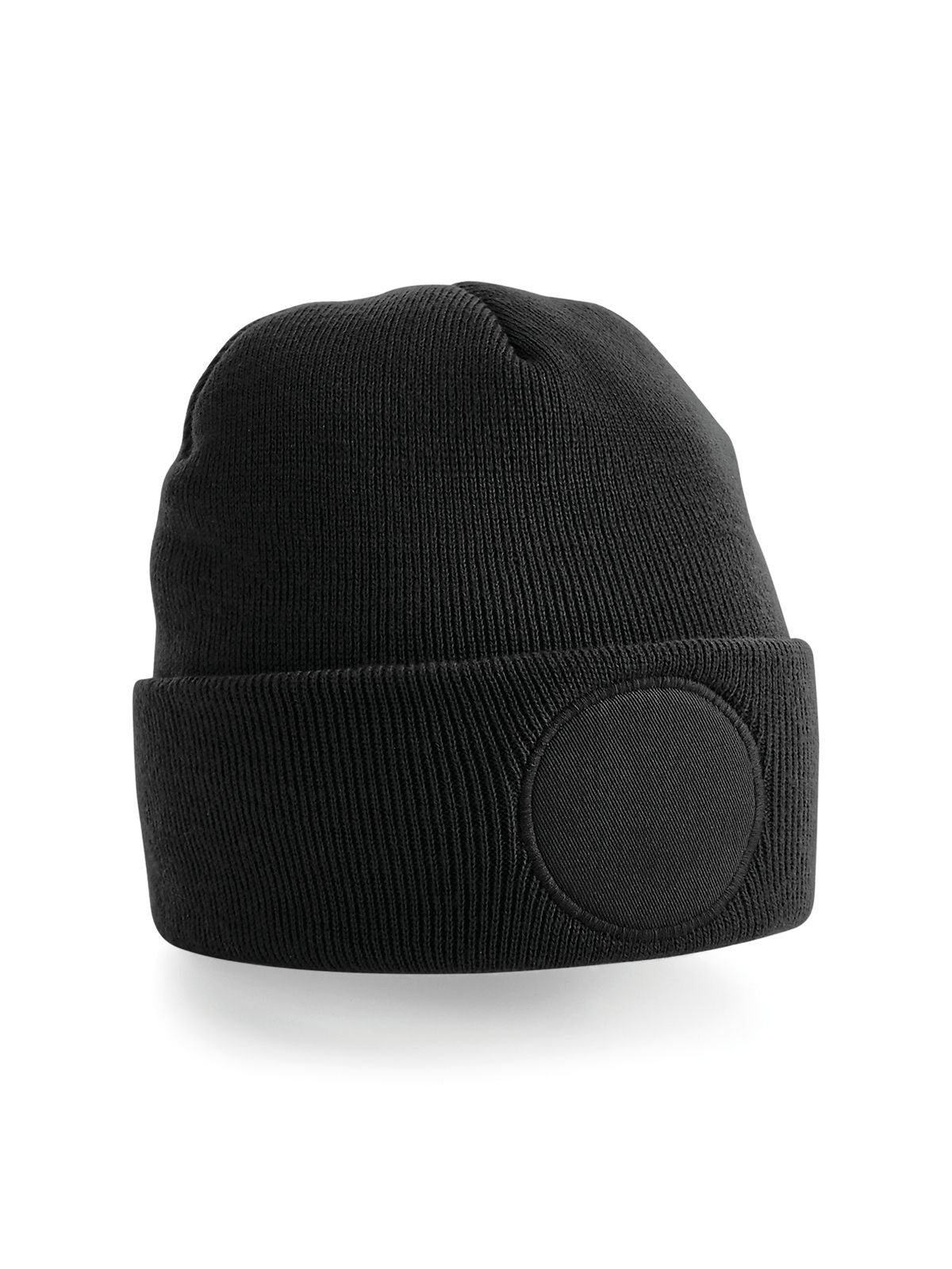 Berretto con maglia a doppio strato e patch tondo