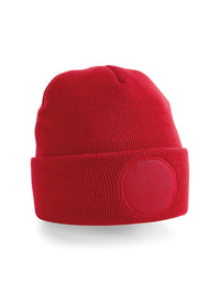 Berretto con maglia a doppio strato e patch tondo
