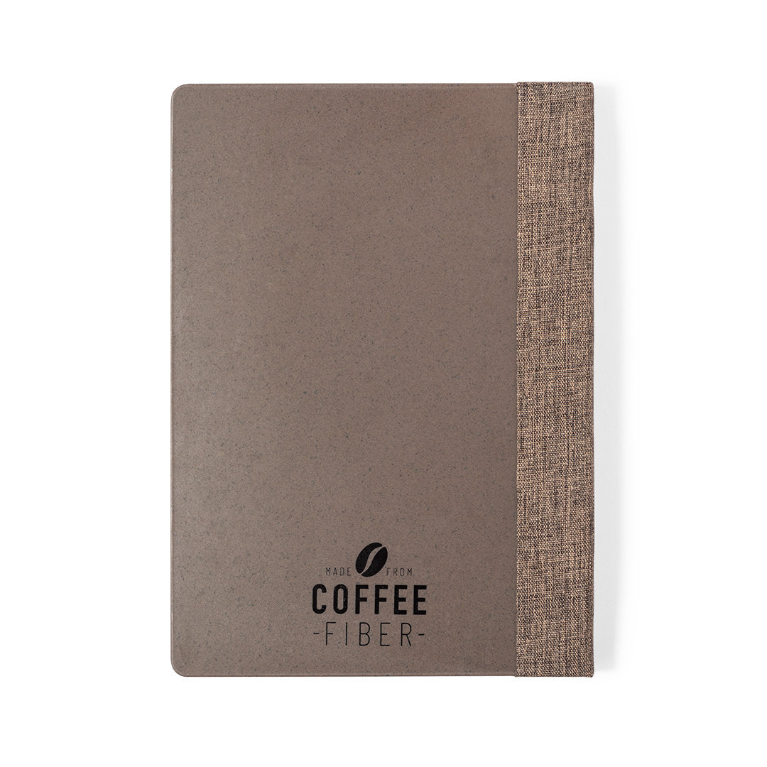 Quaderno A5 con copertina rigida in fibra di caffè