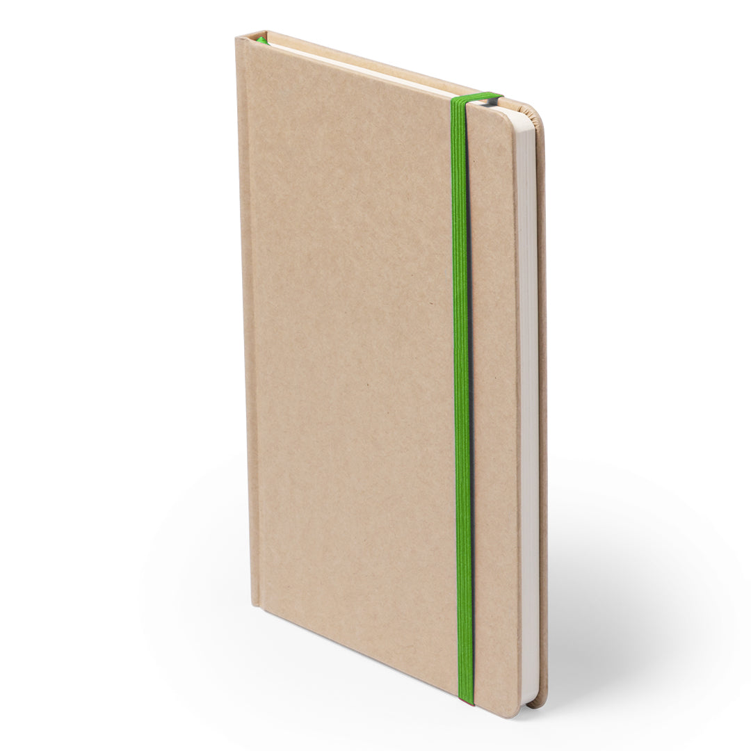 Quaderno A5 in cartone riciclato con elastico colorato