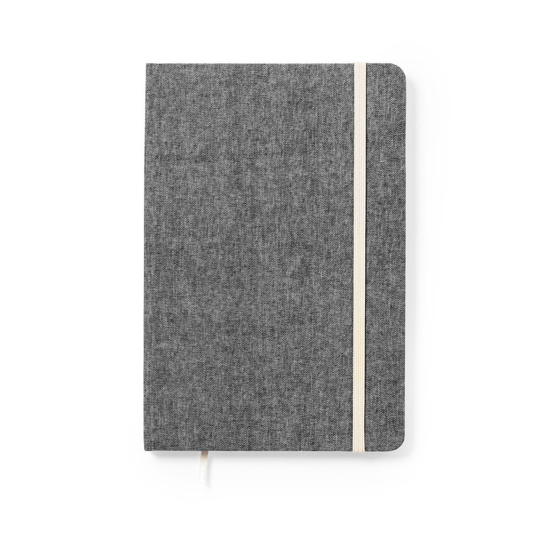 Quaderno A5 in cotone riciclato con elastico