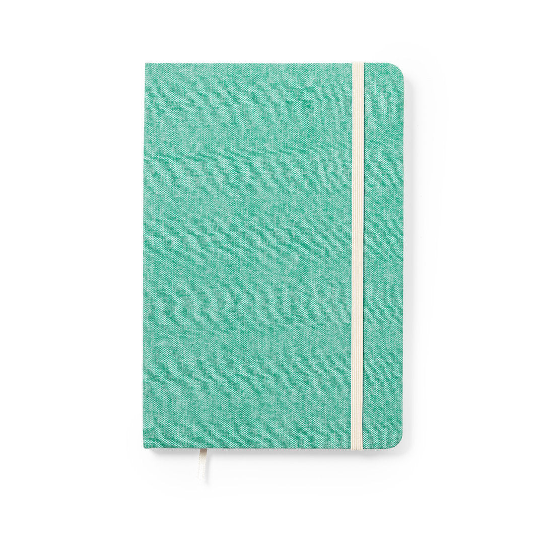 Quaderno A5 in cotone riciclato con elastico