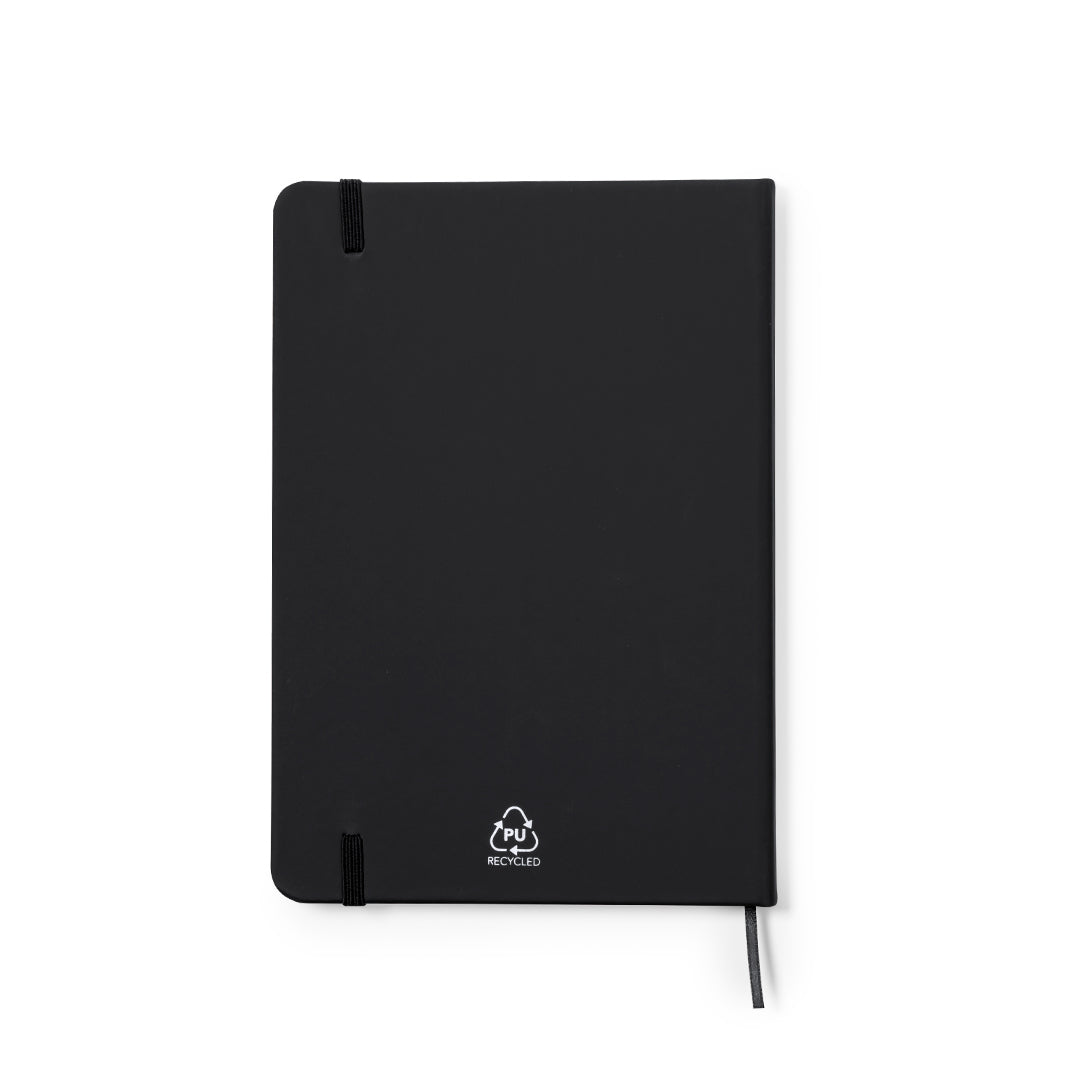 Quaderno A5 con copertina rigida in similpelle riciclata