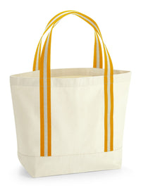 Borsa canvas con manici a strisce