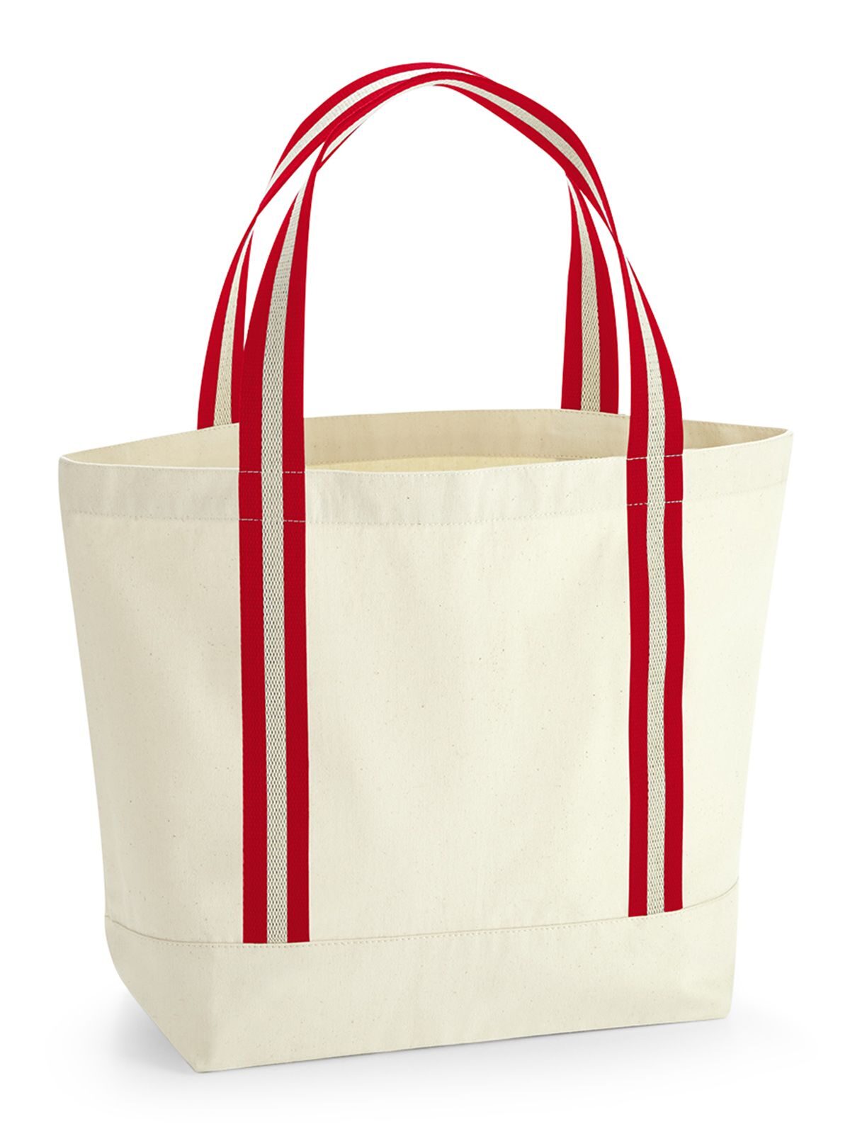 Borsa canvas con manici a strisce