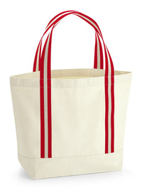 Borsa canvas con manici a strisce