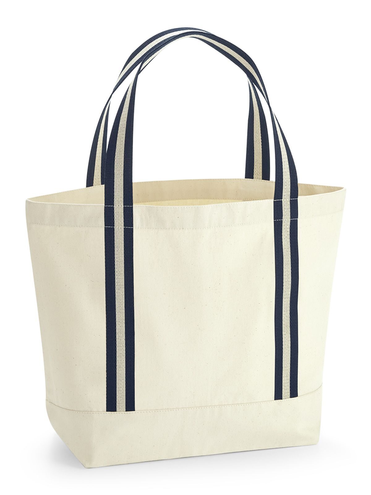 Borsa canvas con manici a strisce