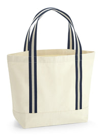 Borsa canvas con manici a strisce