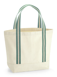 Borsa canvas con manici a strisce