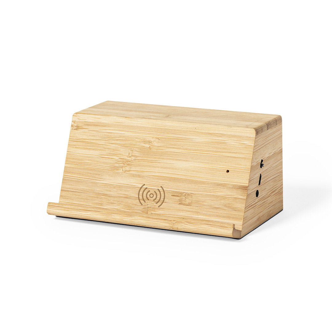 Cassa con ricarica wireless e supporto smartphone