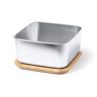 Portapranzo quadrato con coperchio in bambù