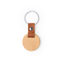 Portachiavi in legno con cintura in pelle