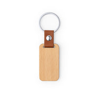 Portachiavi in legno con cintura in pelle