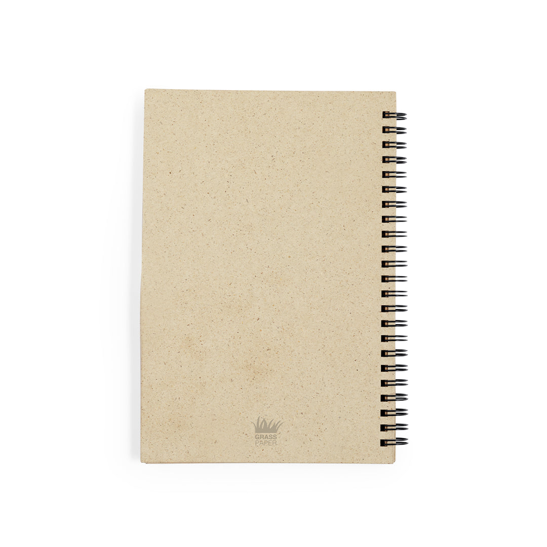Quaderno a doppio anello con copertina in erba riciclata
