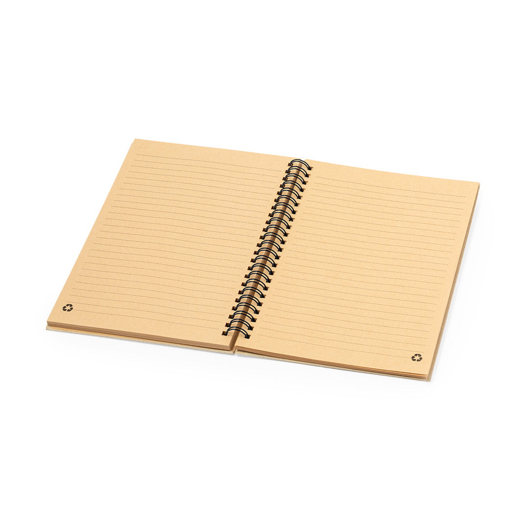Quaderno a doppio anello con copertina in erba riciclata