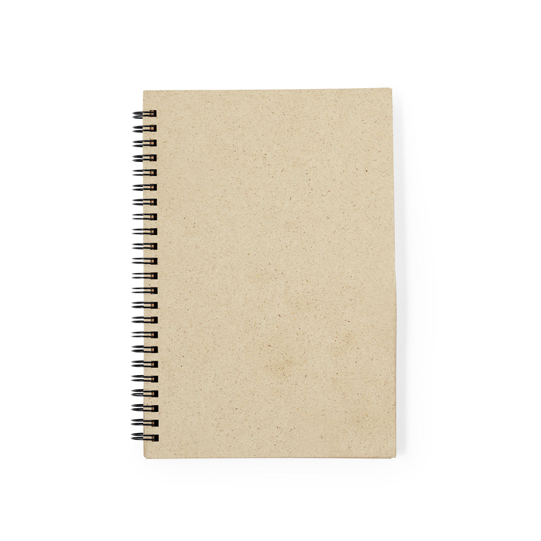 Quaderno a doppio anello con copertina in erba riciclata