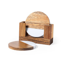 Set 2 sottobicchieri in legno e marmo