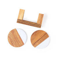 Set 2 sottobicchieri in legno e marmo