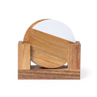 Set 2 sottobicchieri in legno e marmo