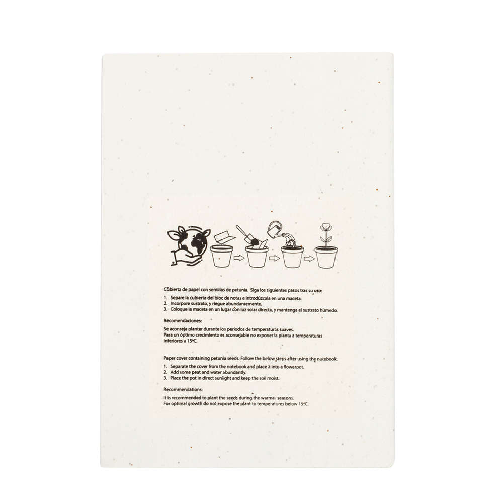 Quaderno A5 con copertina in carta da semi