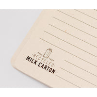 Quaderno A5 realizzato con cartone del latte riciclato