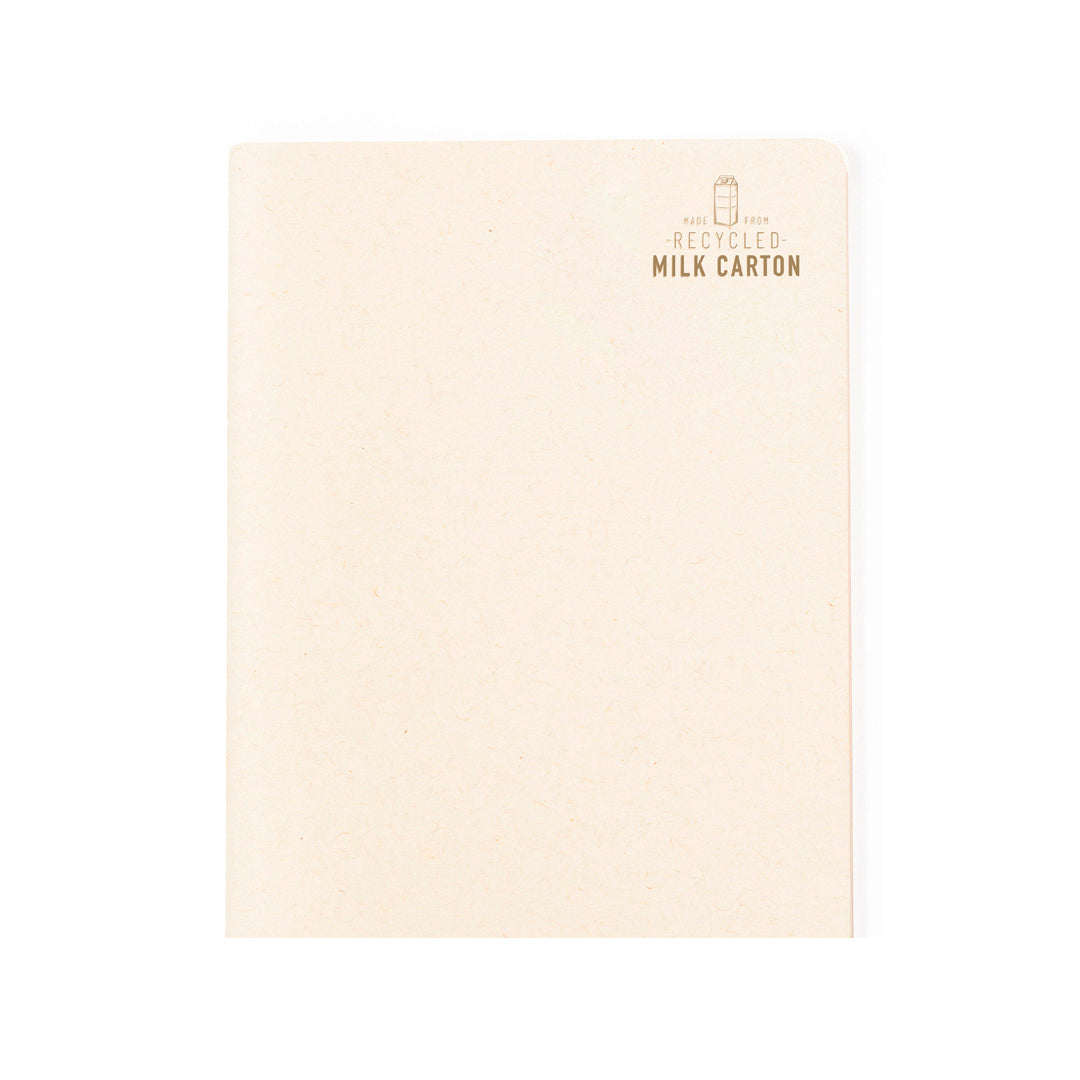 Quaderno A5 realizzato con cartone del latte riciclato