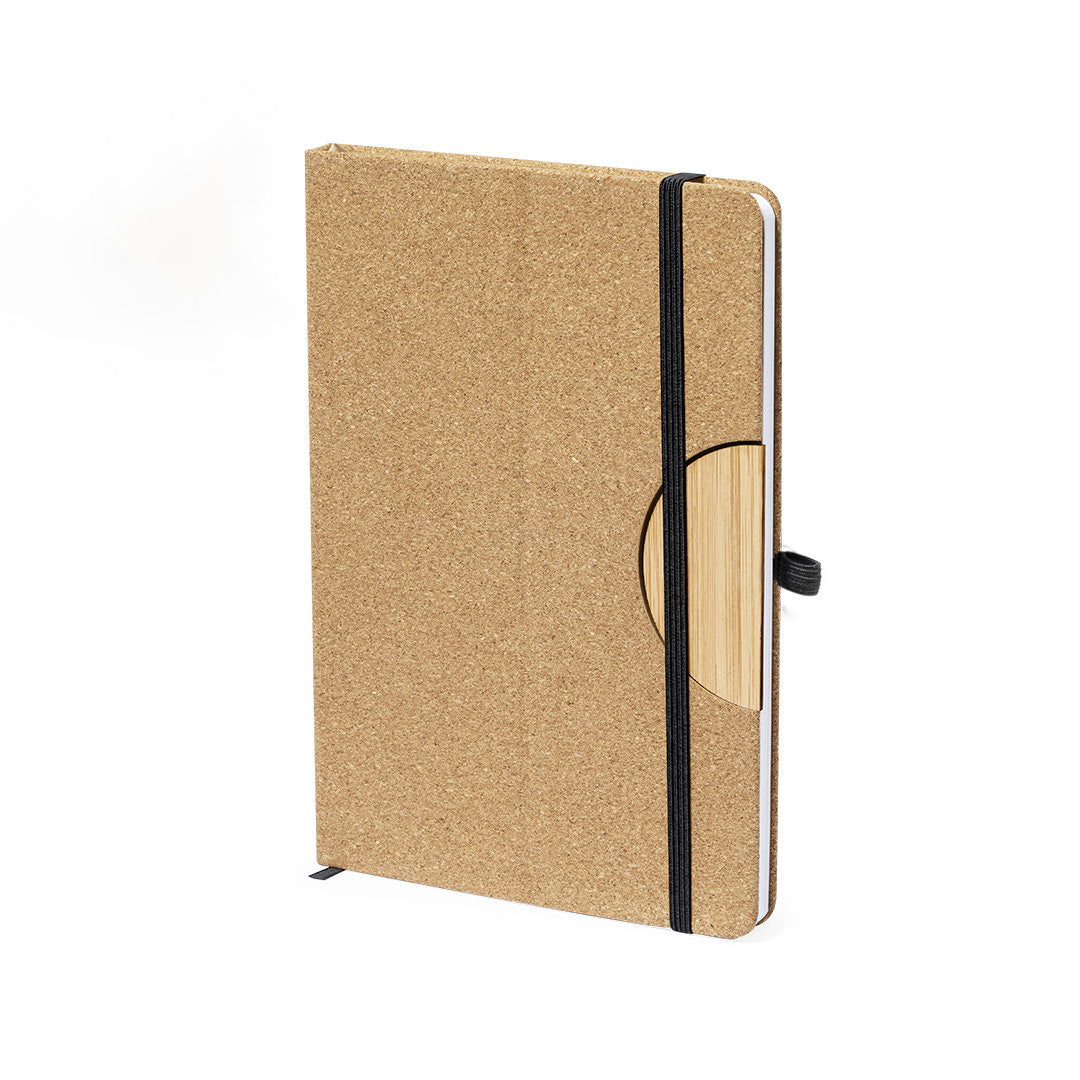 Quaderno A5 con supporto per smartphone in sughero