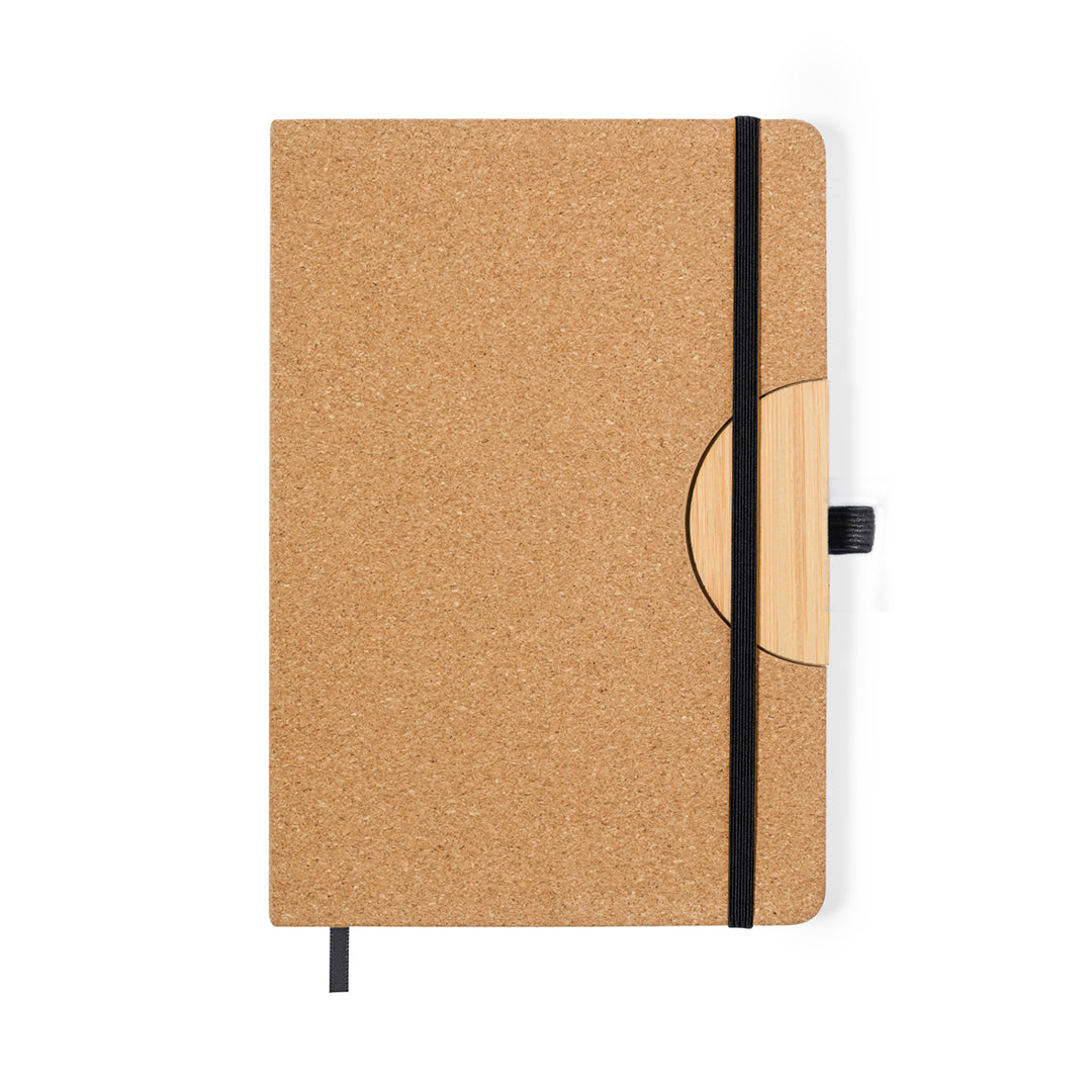 Quaderno A5 con supporto per smartphone in sughero