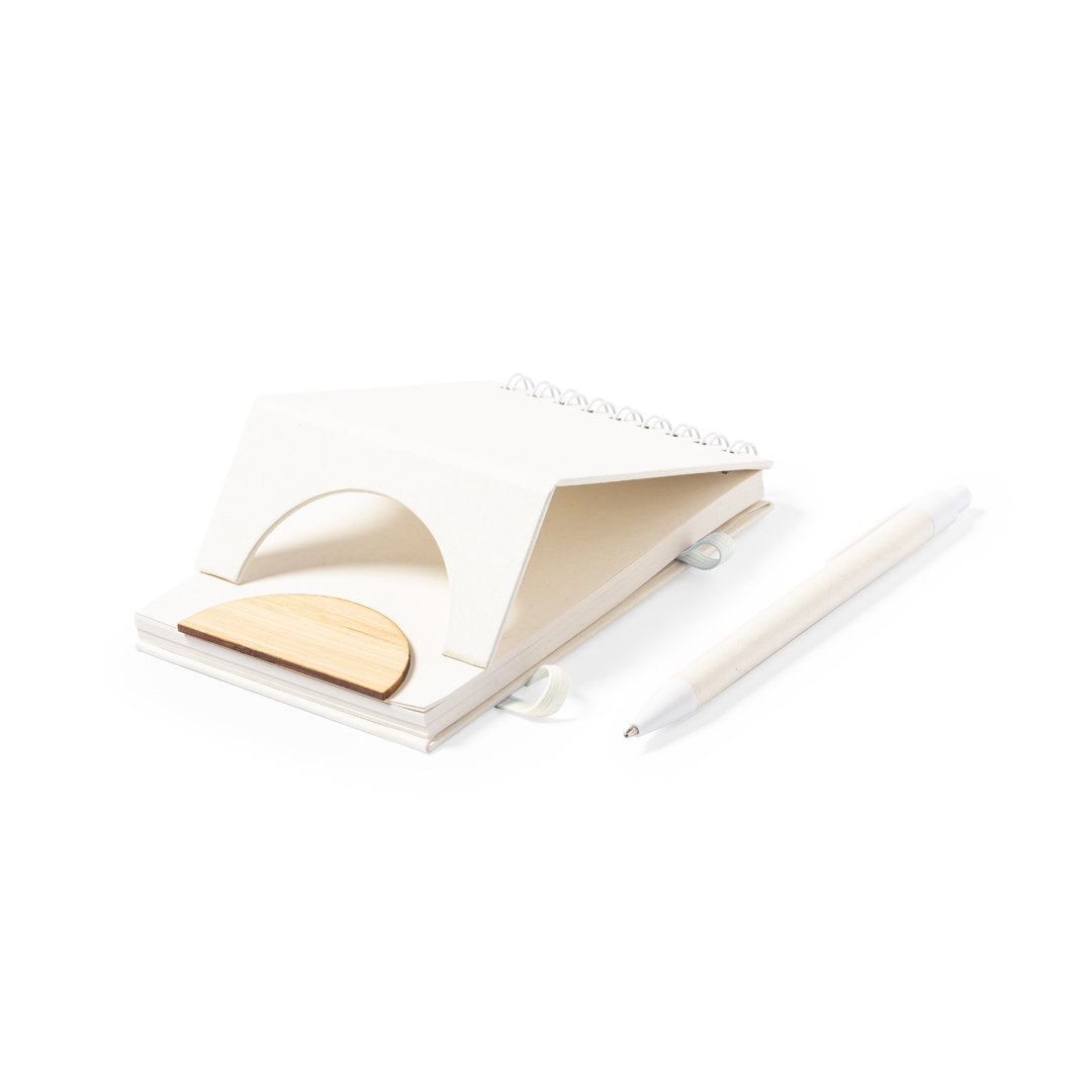 Taccuino con supporto per smartphone e penna