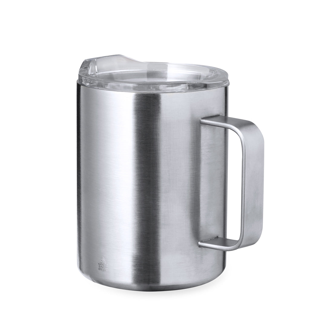 Tazza in acciaio con coperchio