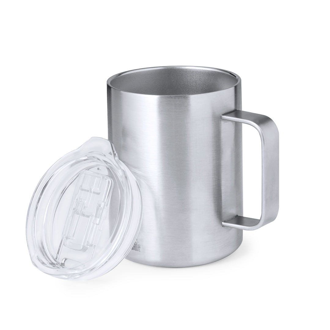 Tazza in acciaio con coperchio